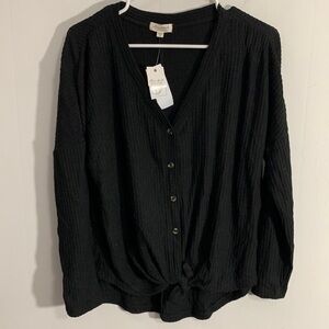 Ultra flirt very light weight button up sweater tie in front, Size Medium, NWT
